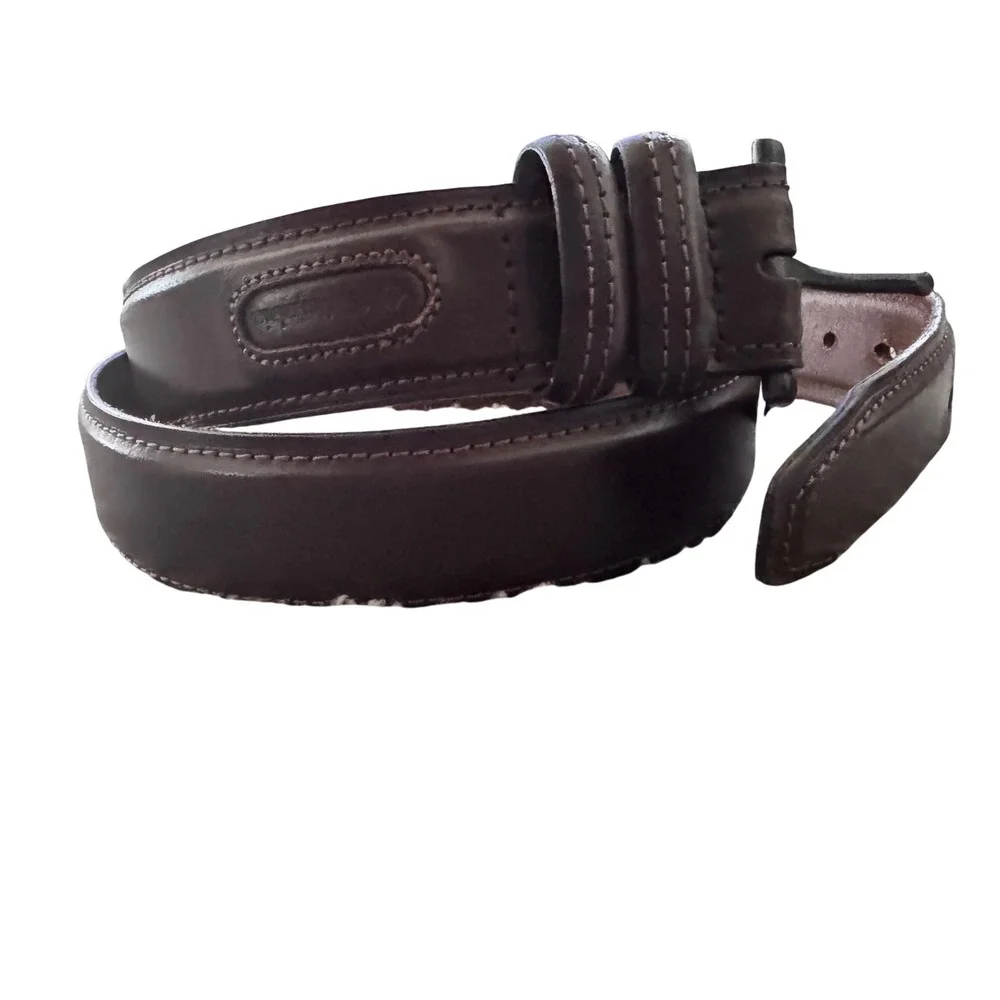 Columbia Leather Belt Casual‎ Dress Brown Stitched Mens Size 40 preloved